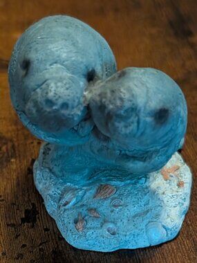Vintage Stone Critters Manatee and Baby